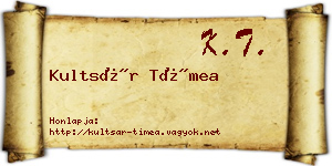 Kultsár Tímea névjegykártya